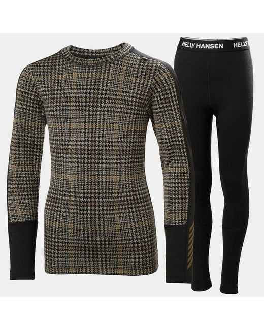 Helly Hansen Green Junior's Hh Graphic Lifa Merino Midweight Base Layer Set