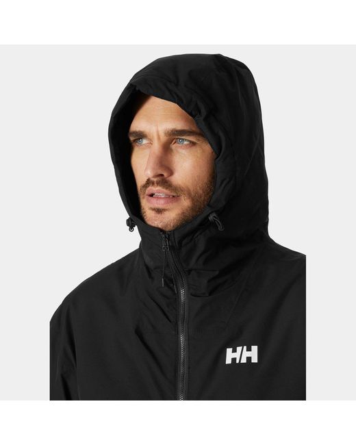 Helly Hansen Black Ervik Insulated Rain Jacket for men