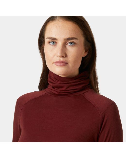 Helly Hansen Red Durawool High Neck Long Sleeve