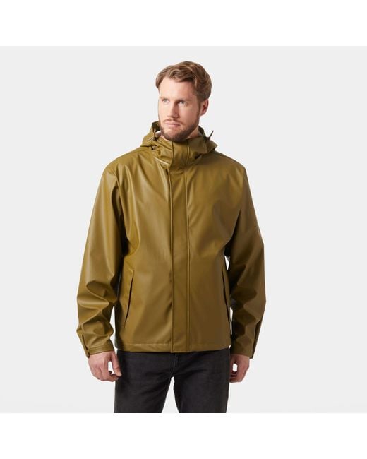 Helly Hansen Green Moss Windproof Rain Jacket for men