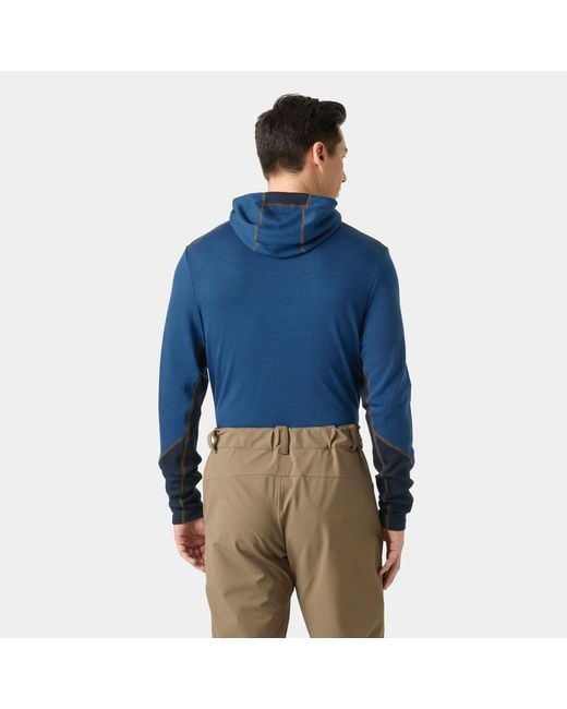 Helly Hansen Blue Lifa Merino Midweight Hoodie for men
