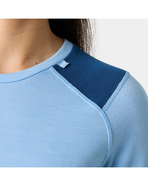 Helly Hansen Blue Lifa Merino Midweight Crew Base Layer