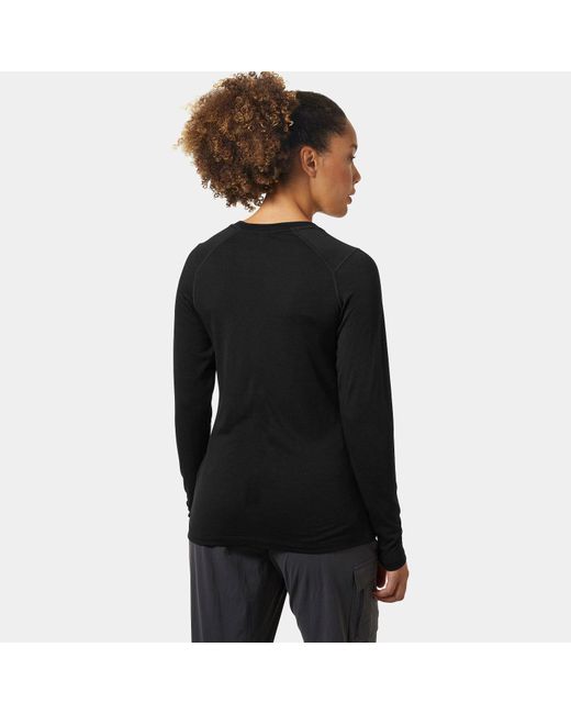 Helly Hansen Black Hh Durawool Crew Long Sleeve