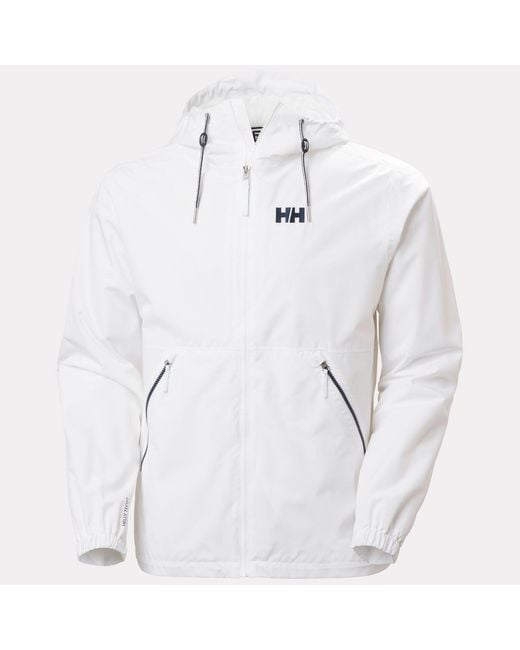 Helly Hansen White Sandoy Rain Jacket for men