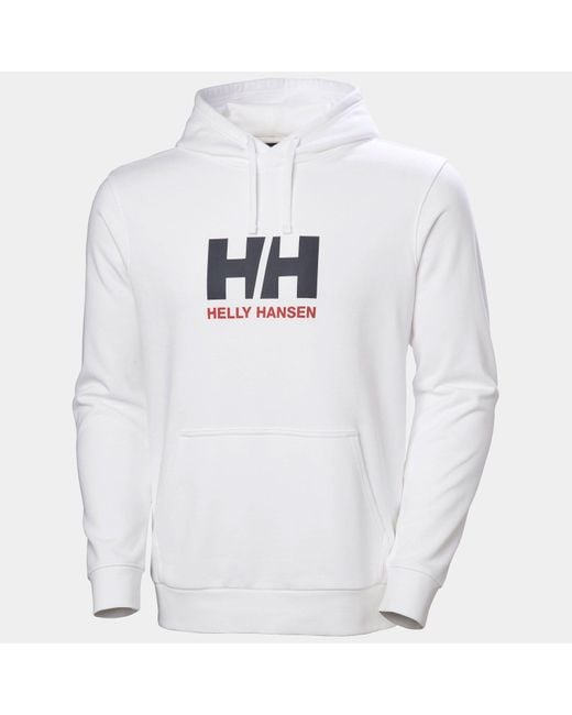 Hh Logo Felpa Con Cappuccio Bianco di Helly Hansen in White da Uomo