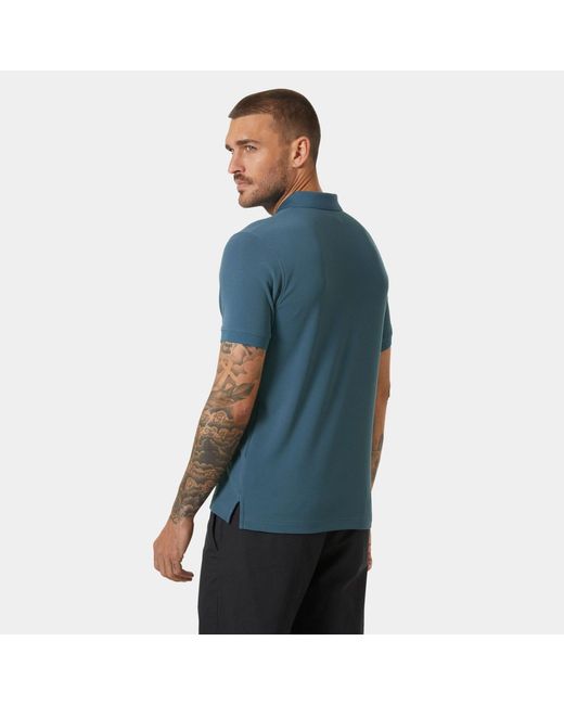 Helly Hansen Blue Driftline Quick-Dry Performance Polo for men