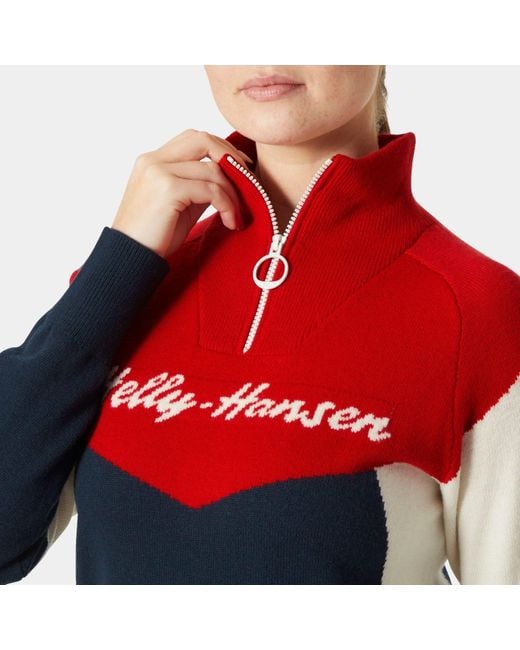 Pull En Maille Femme Après Ski Bleu Marine Helly Hansen en coloris Red