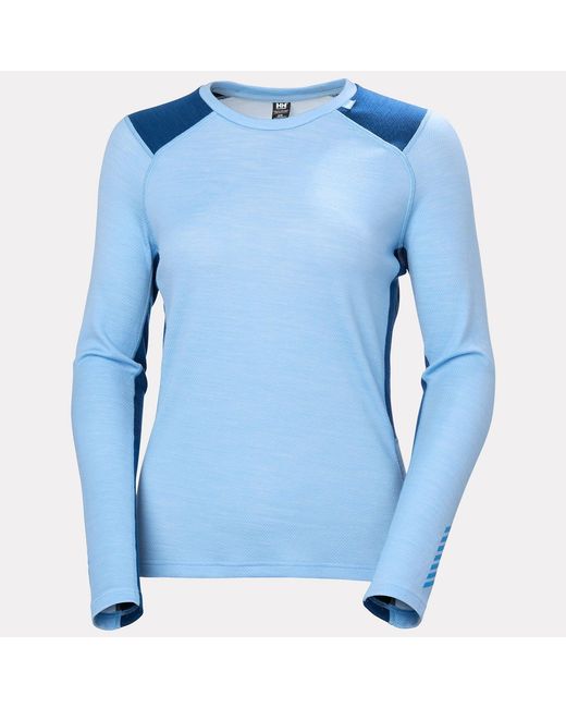 Helly Hansen Blue Lifa Merino Midweight Crew Base Layer