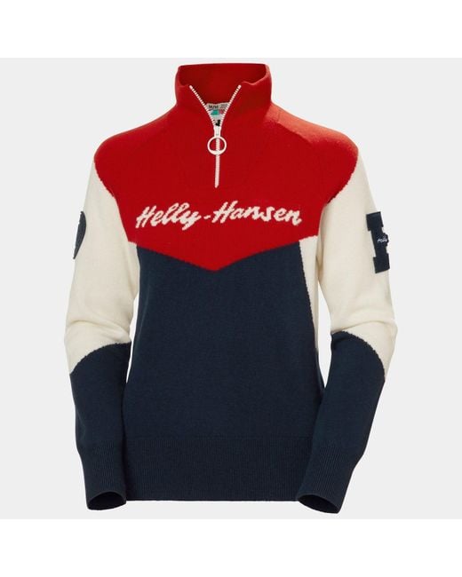 Pull En Maille Femme Après Ski Bleu Marine Helly Hansen en coloris Red