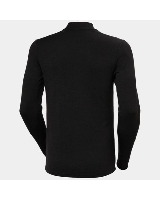 Helly Hansen Black Lifa Merino Midweight Logo for men