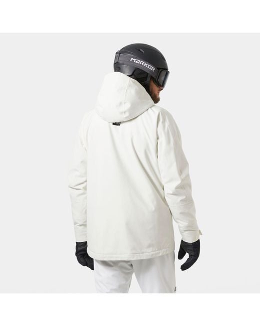Helly Hansen White Juniper 3.0 H2Flow Warm Ski Jacket for men