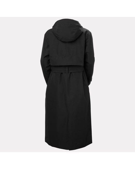 Helly Hansen Black Avenue Insulated Long Trench Coat