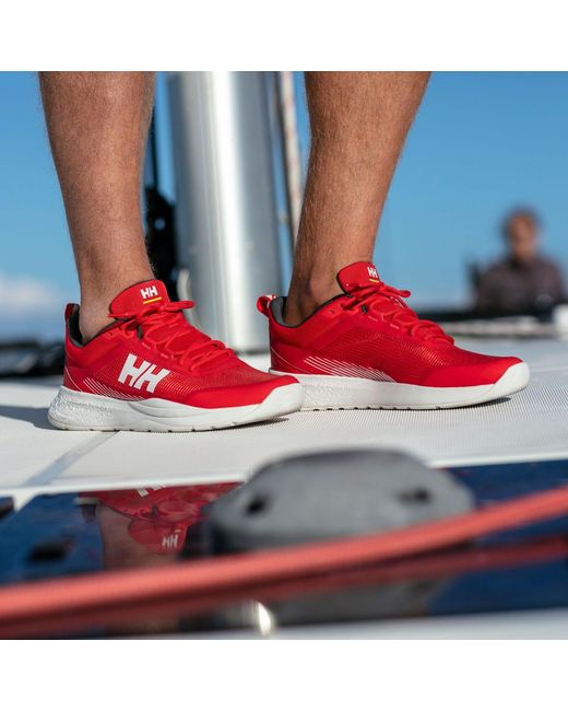 Helly Hansen Red Crew Low Sailing Shoes for men