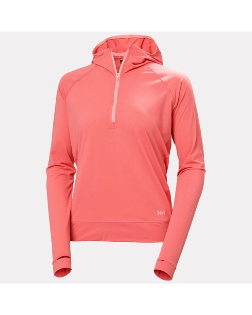 Helly Hansen Red Shine Solen Half-Zip Sun Hoodie