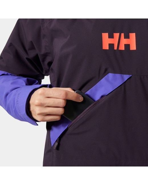 Helly Hansen Purple Powchaser Asymmetric Ski Jacket