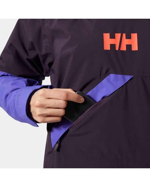 Helly Hansen Purple Powchaser Asymmetric Ski Jacket