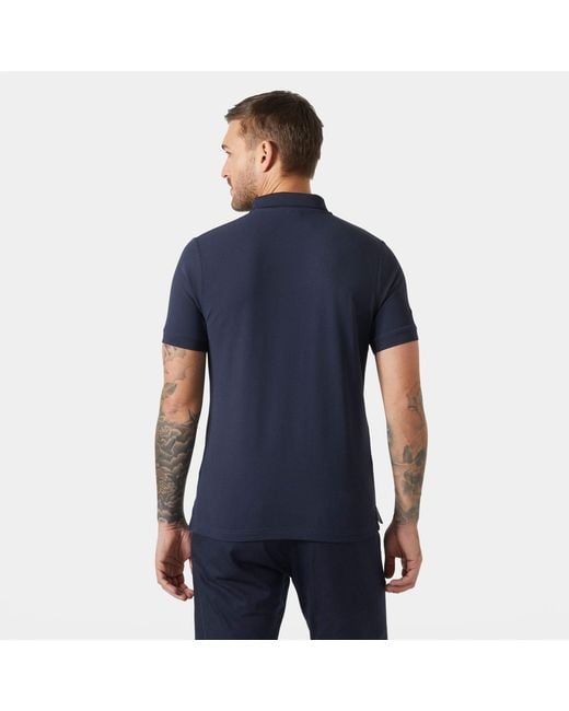 Helly Hansen Blue Crewline Quick-Dry Performance Polo for men