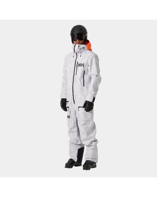 Helly Hansen Gray Freeriding Weatherproof Chugach Infinity Printed Ski Suit for men