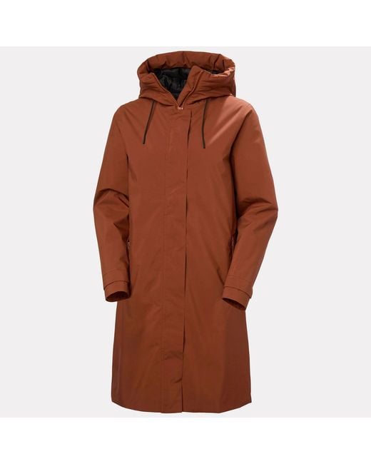 Helly Hansen Brown Victoria Insulated Rain Coat With Hood