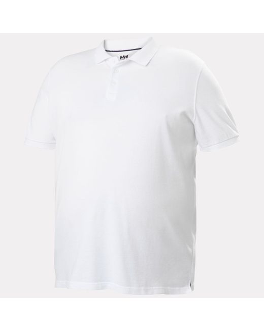 Helly Hansen White Crew Cotton Pique Quick-Dry Polo Shirt for men