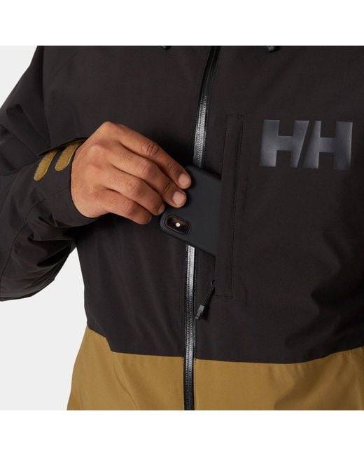 Giacca Da Sci Uomo Powderface Con Cappuccio Marrone di Helly Hansen in Black da Uomo