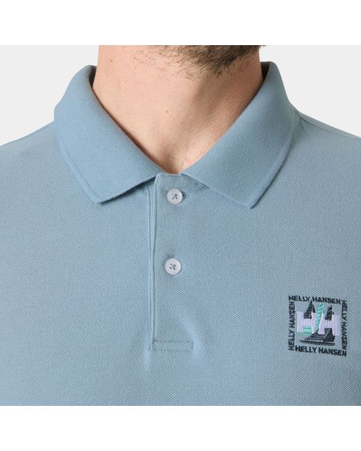 Helly Hansen Blue Toulon Graphic Polo for men