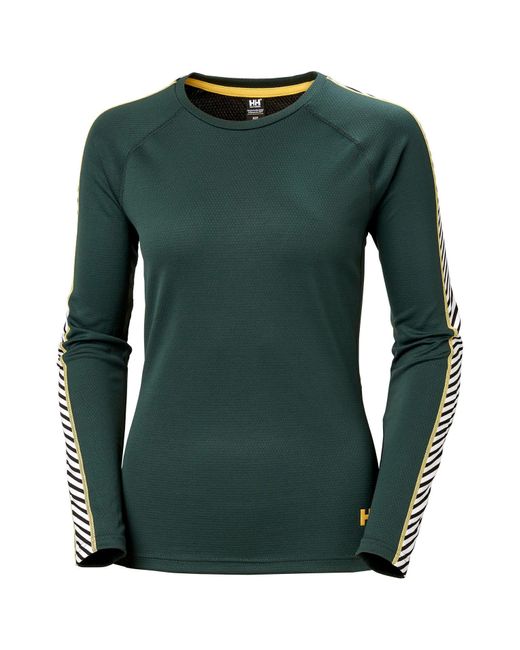 Helly Hansen Lifa® Active Stripe Crew Base Layer Baselayer in Green Lyst