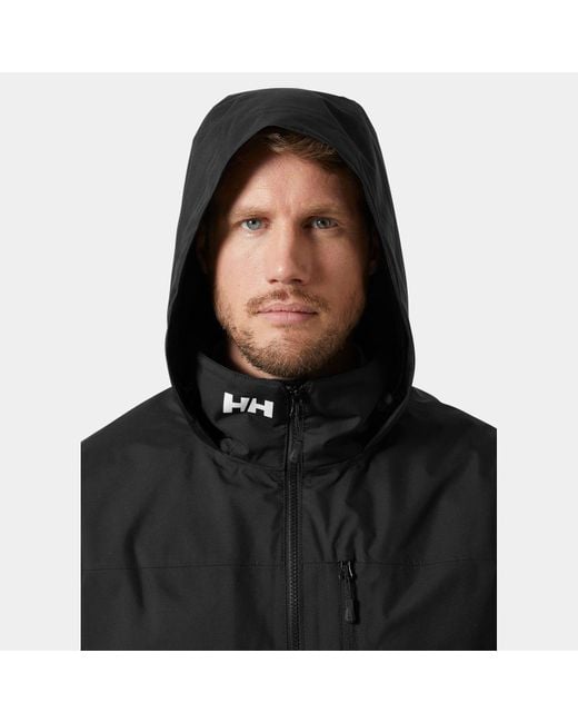 Helly Hansen Black Crew Hooded Midlayer Jacket 2.0 for men