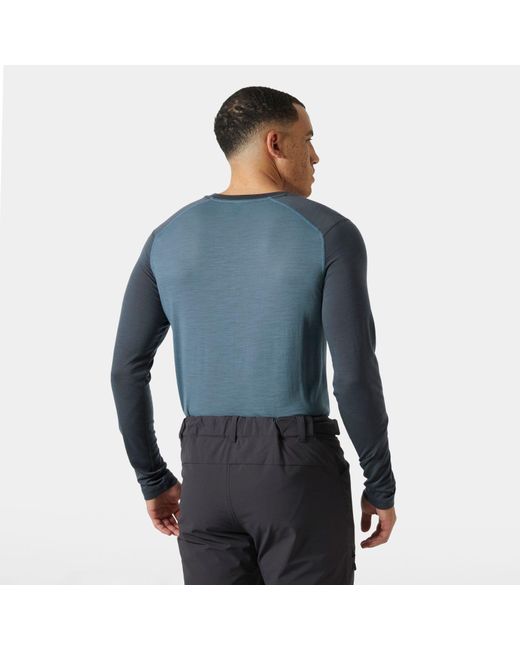 Helly Hansen Blue Durawool Crew Long Sleeve for men