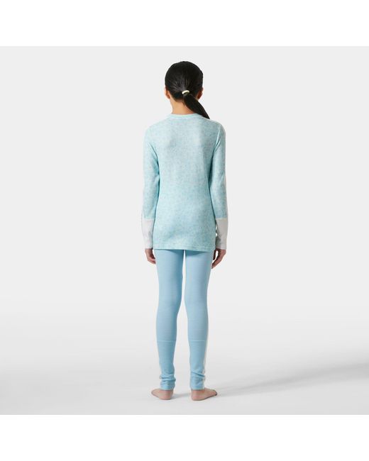 Helly Hansen Blue Junior's Hh Graphic Lifa Merino Midweight Base Layer Set