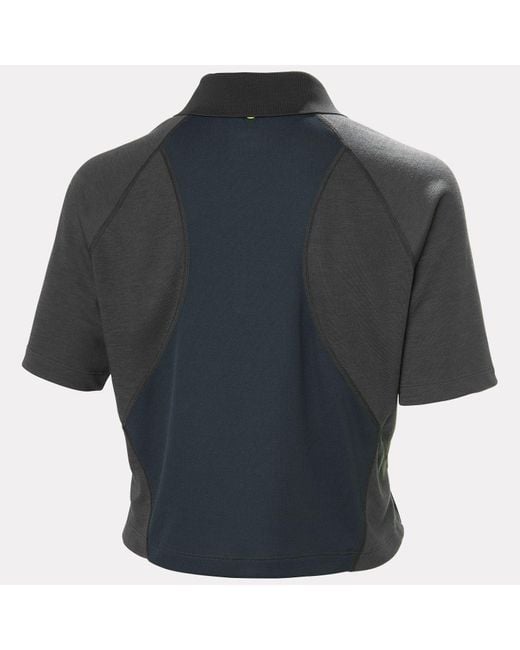 Helly Hansen Black Inshore Zip Crop Polo