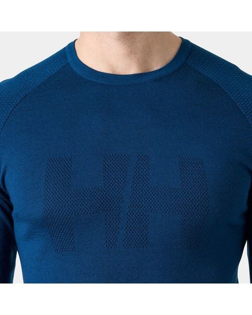 Helly Hansen Blue Lifa Merino Knitevo Crew for men