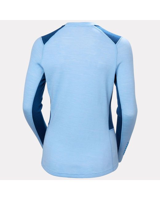 Helly Hansen Blue Lifa Merino Midweight Crew Base Layer