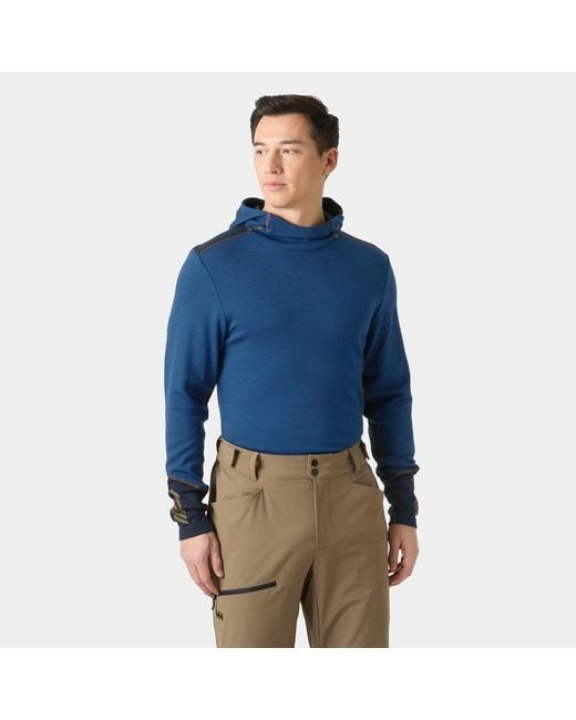 Helly Hansen Blue Lifa Merino Midweight Hoodie for men