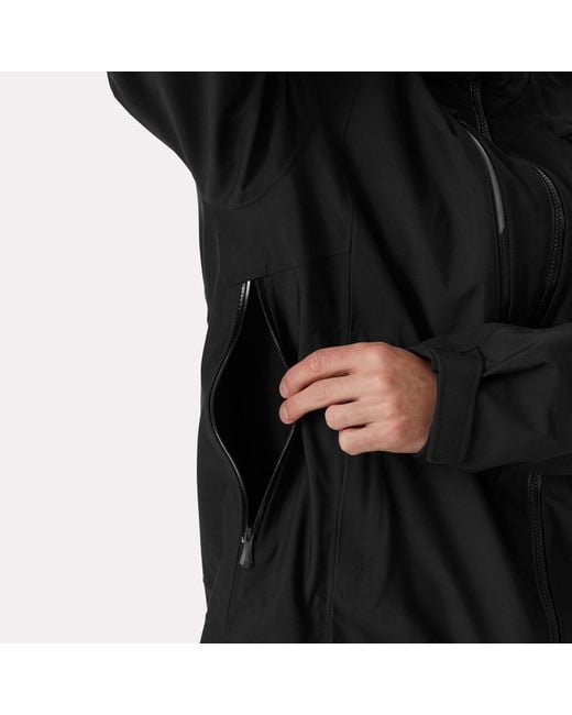 Alpha Long Shell Jacket Hombre Helly Hansen de hombre de color Black