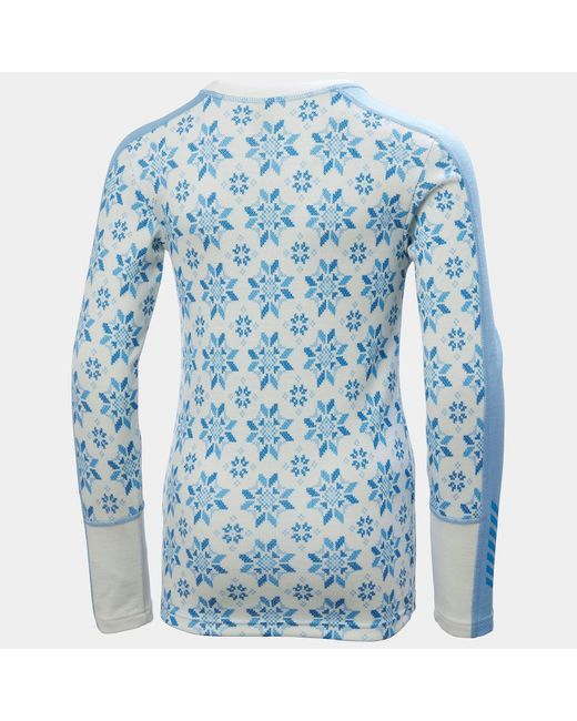Juniors' Graphic Lifa Merino Base Layer Set Blu di Helly Hansen in Blue