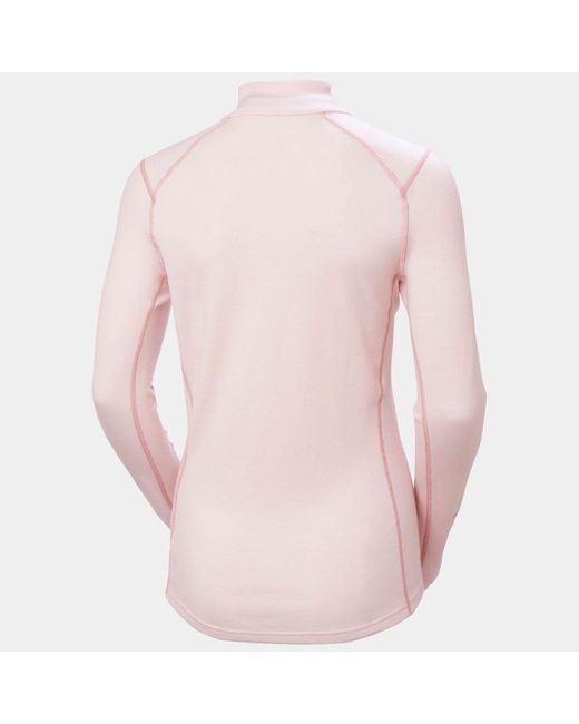 Helly Hansen Pink Lifa Merino Midweight Graphic 1/2 Zip Base Layer