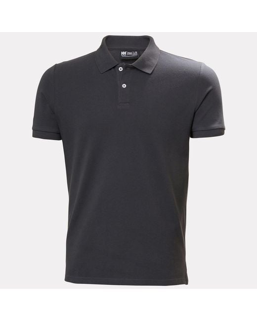 Helly Hansen Black Crew Polo Pique for men