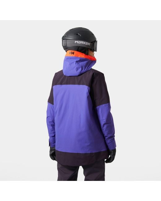 Helly Hansen Purple Powchaser Asymmetric Ski Jacket