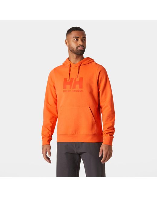 Helly Hansen Orange Logo Hoodie for men