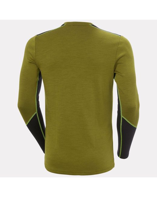 Lifa Merino Midweight Crew Base Layer Verde di Helly Hansen in Green da Uomo