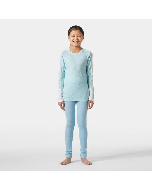 Helly Hansen Blue Junior's Hh Graphic Lifa Merino Midweight Base Layer Set