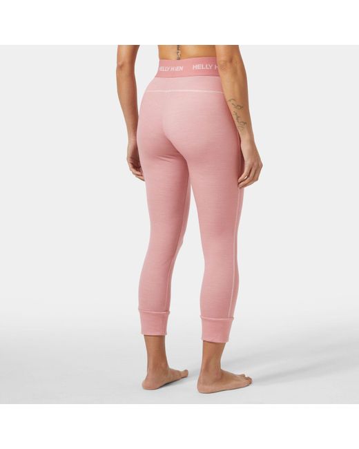 Lifa Merino Midweight Base Layer 3/4 Pants Mujer Helly Hansen de hombre de color Pink