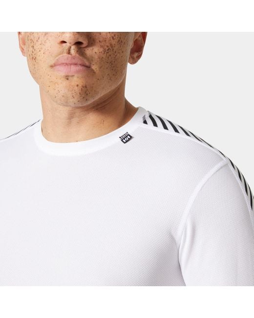 Helly Hansen White Hh Lifa Stripe Crew Ski Base Layer for men