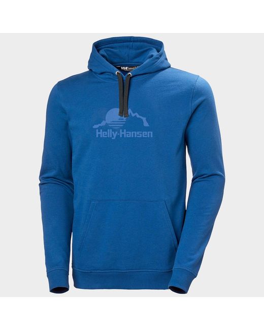 Helly Hansen Blue Nord Graphic Pull Over Hoodie for men