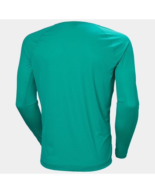 Trail Long Sleeve T-Shirt Verde di Helly Hansen in Green da Uomo