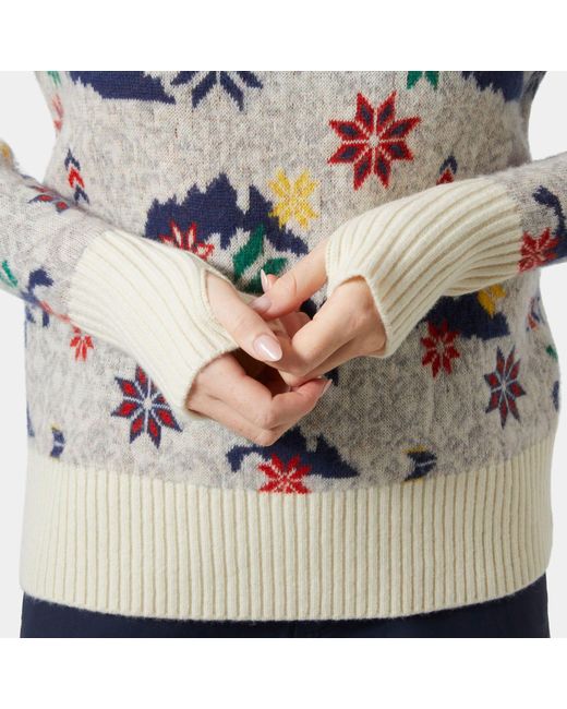 Arctic Ocean Iceland Wool Knit Felpa Bianco di Helly Hansen in Gray da Uomo