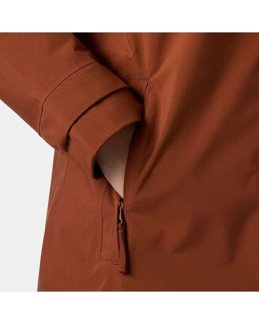 Helly Hansen Brown Victoria Insulated Rain Coat With Hood