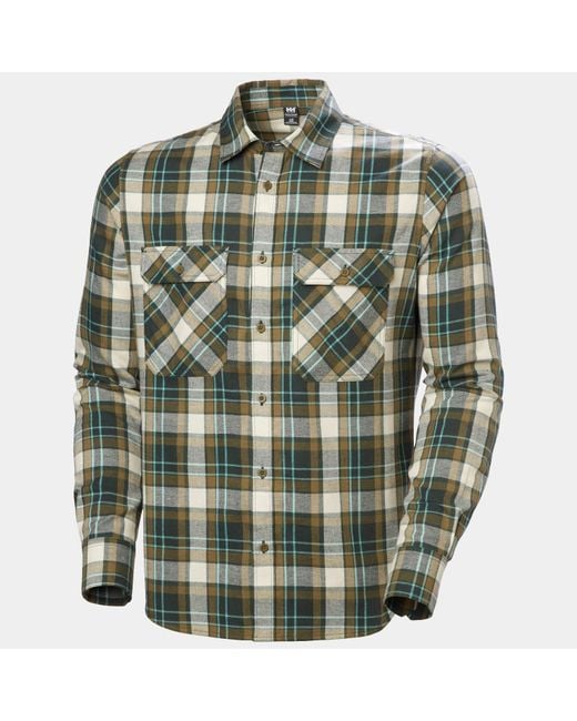 Helly Hansen Green Lokka Organic Flannel Shirt for men