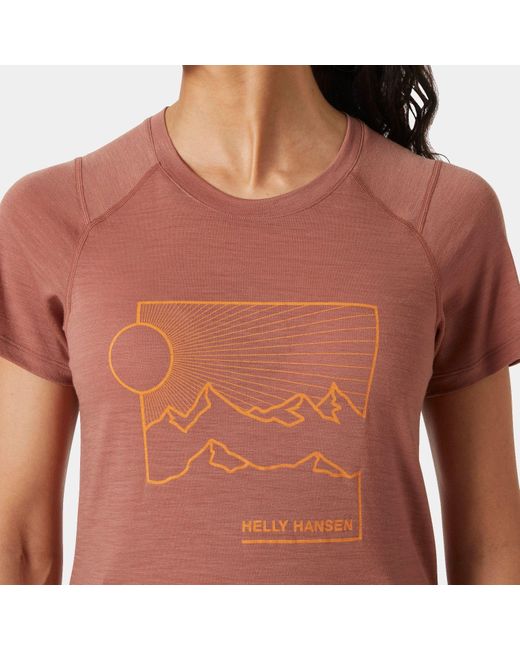 Helly Hansen Red Hh Durawool Graphic T-Shirt